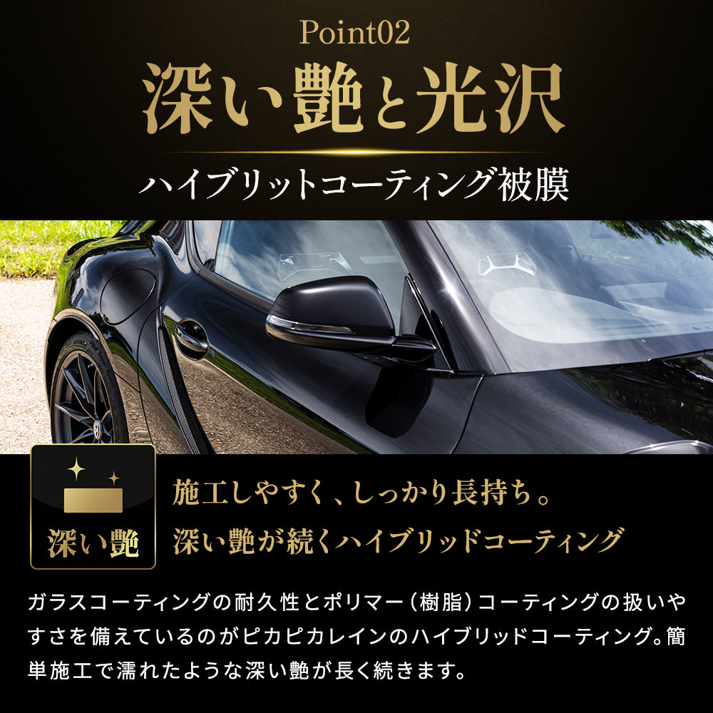 ピカピカレインプレミアムデラックスセット｜下地処理付き最上位ガラスコーティング【TOP-PREMIUM】