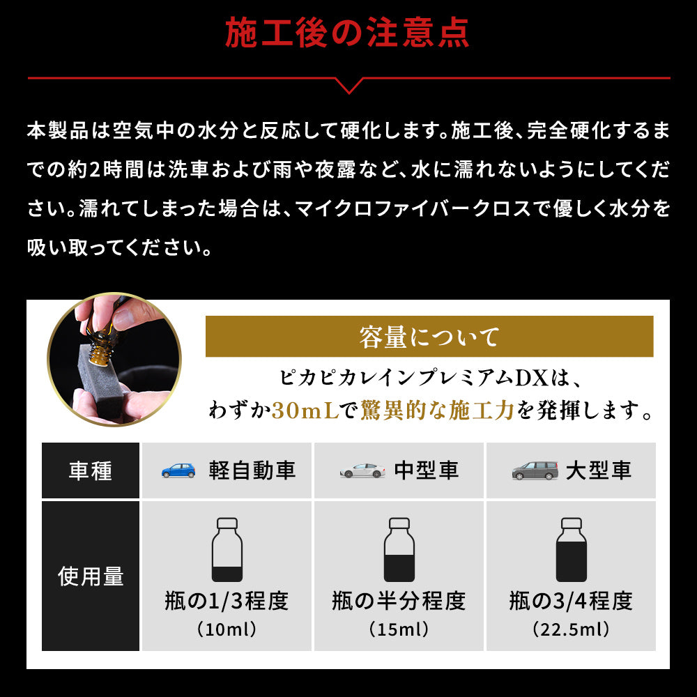 ピカピカレインプレミアムデラックスセット｜下地処理付き最上位ガラスコーティング【TOP-PREMIUM】
